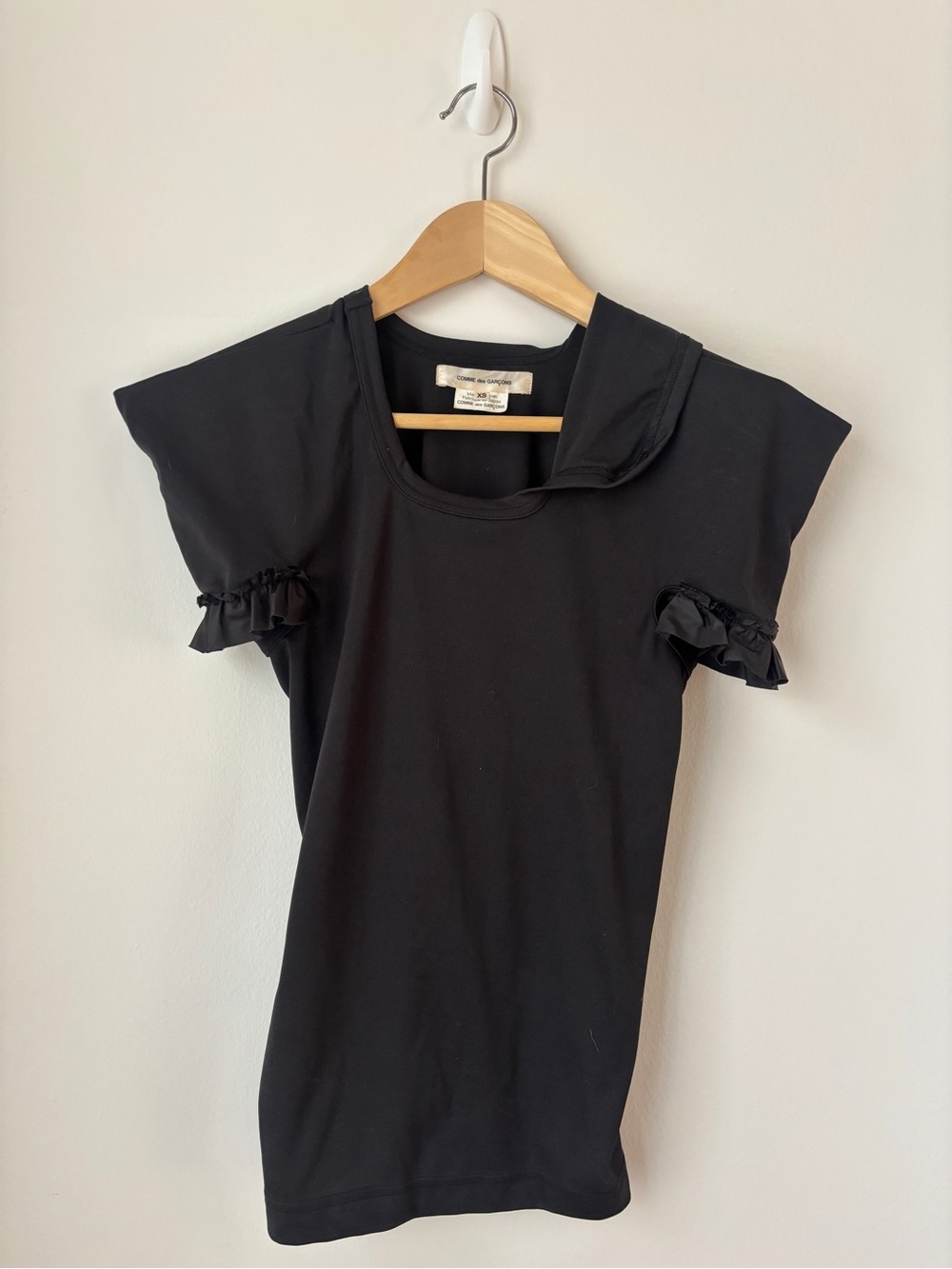 COMME DES GARCONS architectural black short-sleevel top